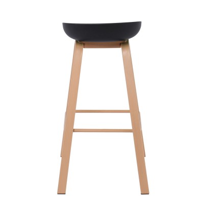 PENT Σκαμπό Bar, Μέταλλο Βαφή Φυσικό, PP Μαύρο 42x52x74cm/ΕΜ1531,2 Τραπεζαρία
