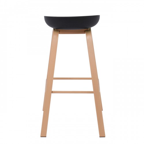 PENT Σκαμπό Bar, Μέταλλο Βαφή Φυσικό, PP Μαύρο 42x52x74cm/ΕΜ1531,2 Τραπεζαρία