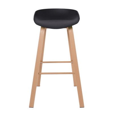PENT Σκαμπό Bar, Μέταλλο Βαφή Φυσικό, PP Μαύρο 42x52x74cm/ΕΜ1531,2 Τραπεζαρία
