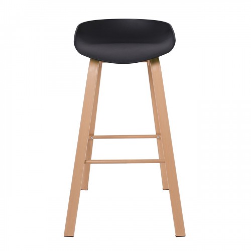 PENT Σκαμπό Bar, Μέταλλο Βαφή Φυσικό, PP Μαύρο 42x52x74cm/ΕΜ1531,2 Τραπεζαρία