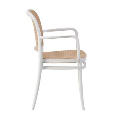 FLORENCE Πολυθρόνα PP Άσπρο, PP Rattan Μπεζ, Στοιβαζόμενη 54x54x84cm/Ε387,10 FLORENCE Πολυθρόνα PP Άσπρο, PP Rattan Μπεζ, Στοιβαζόμενη 54x54x84cm/Ε387,10