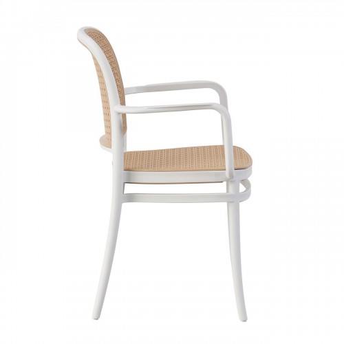 FLORENCE Πολυθρόνα PP Άσπρο, PP Rattan Μπεζ, Στοιβαζόμενη 54x54x84cm/Ε387,10 Εξωτερικού Χώρου FLORENCE Πολυθρόνα PP Άσπρο, PP Rattan Μπεζ, Στοιβαζόμενη 54x54x84cm/Ε387,10 Εξωτερικού Χώρου