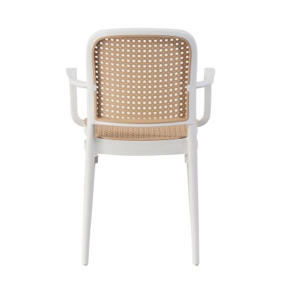 FLORENCE Πολυθρόνα PP Άσπρο, PP Rattan Μπεζ, Στοιβαζόμενη 54x54x84cm/Ε387,10 Εξωτερικού Χώρου FLORENCE Πολυθρόνα PP Άσπρο, PP Rattan Μπεζ, Στοιβαζόμενη 54x54x84cm/Ε387,10 Εξωτερικού Χώρου