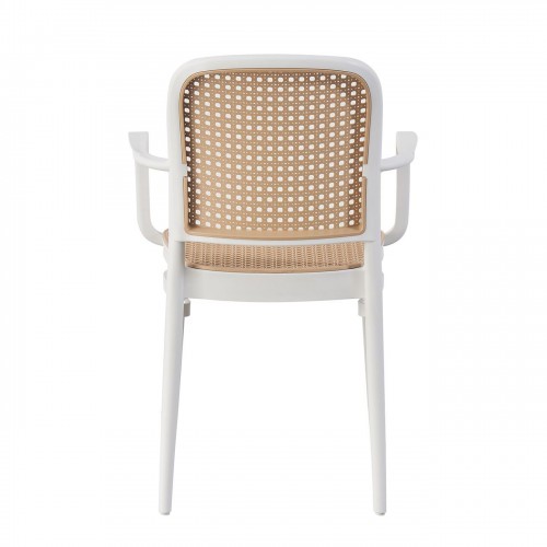 FLORENCE Πολυθρόνα PP Άσπρο, PP Rattan Μπεζ, Στοιβαζόμενη 54x54x84cm/Ε387,10 Εξωτερικού Χώρου FLORENCE Πολυθρόνα PP Άσπρο, PP Rattan Μπεζ, Στοιβαζόμενη 54x54x84cm/Ε387,10 Εξωτερικού Χώρου