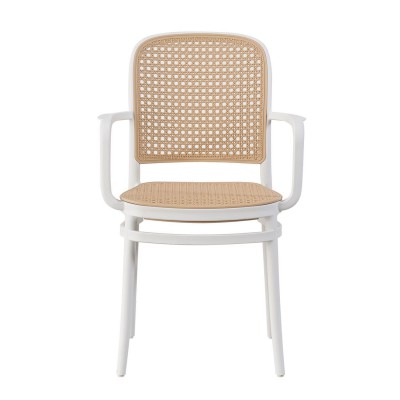 FLORENCE Πολυθρόνα PP Άσπρο, PP Rattan Μπεζ, Στοιβαζόμενη 54x54x84cm/Ε387,10 Εξωτερικού Χώρου FLORENCE Πολυθρόνα PP Άσπρο, PP Rattan Μπεζ, Στοιβαζόμενη 54x54x84cm/Ε387,10 Εξωτερικού Χώρου