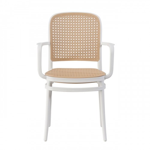 FLORENCE Πολυθρόνα PP Άσπρο, PP Rattan Μπεζ, Στοιβαζόμενη 54x54x84cm/Ε387,10 Εξωτερικού Χώρου FLORENCE Πολυθρόνα PP Άσπρο, PP Rattan Μπεζ, Στοιβαζόμενη 54x54x84cm/Ε387,10 Εξωτερικού Χώρου
