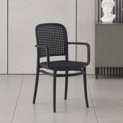FLORENCE Πολυθρόνα PP Μαύρο, PP Rattan Μαύρο, Στοιβαζόμενη 54x54x84cm/Ε387,30 FLORENCE Πολυθρόνα PP Μαύρο, PP Rattan Μαύρο, Στοιβαζόμενη 54x54x84cm/Ε387,30