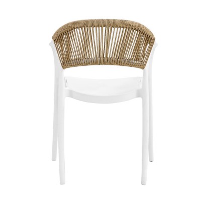 DONNA Πολυθρόνα-Pro Στοιβαζόμενη, PP-UV Άσπρο, Rope Wicker Φυσικό 57x55x79cm/Ε3150,1 DONNA Πολυθρόνα-Pro Στοιβαζόμενη, PP-UV Άσπρο, Rope Wicker Φυσικό 57x55x79cm/Ε3150,1