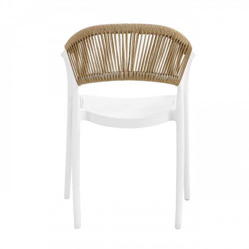 DONNA Πολυθρόνα Στοιβαζόμενη, PP-UV Άσπρο, Rope Wicker Φυσικό 56x54x81cm/Ε3150,1 Εξωτερικού Χώρου DONNA Πολυθρόνα Στοιβαζόμενη, PP-UV Άσπρο, Rope Wicker Φυσικό 56x54x81cm/Ε3150,1 Εξωτερικού Χώρου