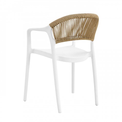DONNA Πολυθρόνα Στοιβαζόμενη, PP-UV Άσπρο, Rope Wicker Φυσικό 56x54x81cm/Ε3150,1 Εξωτερικού Χώρου DONNA Πολυθρόνα Στοιβαζόμενη, PP-UV Άσπρο, Rope Wicker Φυσικό 56x54x81cm/Ε3150,1 Εξωτερικού Χώρου