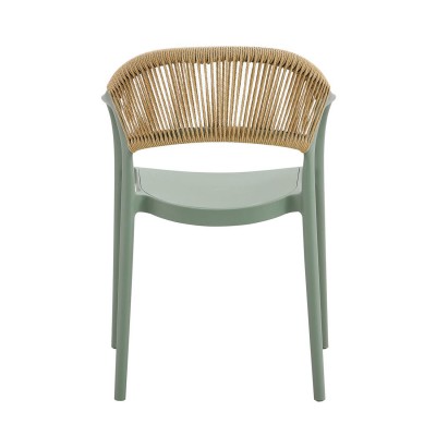DONNA Πολυθρόνα-Pro Στοιβαζόμενη, PP-UV Πράσινο, Rope Wicker Φυσικό 57x55x79cm/Ε3150,2 DONNA Πολυθρόνα-Pro Στοιβαζόμενη, PP-UV Πράσινο, Rope Wicker Φυσικό 57x55x79cm/Ε3150,2