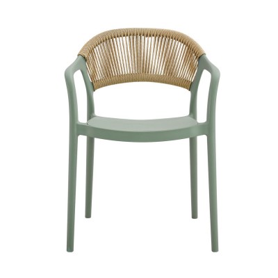 DONNA Πολυθρόνα Στοιβαζόμενη, PP-UV Forest Green, Rope Wicker Φυσικό 56x54x81cm/Ε3150,2 Εξωτερικού Χώρου DONNA Πολυθρόνα Στοιβαζόμενη, PP-UV Forest Green, Rope Wicker Φυσικό 56x54x81cm/Ε3150,2 Εξωτερικού Χώρου