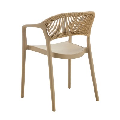 DONNA Πολυθρόνα Στοιβαζόμενη, PP-UV Tortora, Rope Wicker Φυσικό 56x54x81cm/Ε3150,3 Εξωτερικού Χώρου DONNA Πολυθρόνα Στοιβαζόμενη, PP-UV Tortora, Rope Wicker Φυσικό 56x54x81cm/Ε3150,3 Εξωτερικού Χώρου