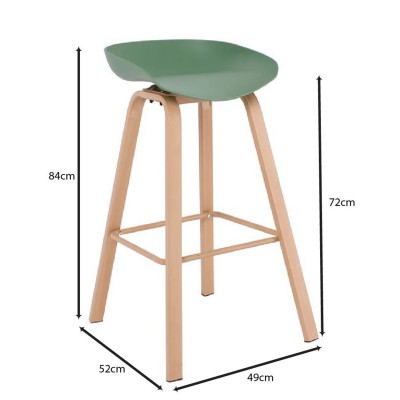 PENT Σκαμπό Bar, Μέταλλο Βαφή Φυσικό, PP Πράσινο 42x52x74cm/ΕΜ1531,3 Τραπεζαρία PENT Σκαμπό Bar, Μέταλλο Βαφή Φυσικό, PP Πράσινο 42x52x74cm/ΕΜ1531,3 Τραπεζαρία