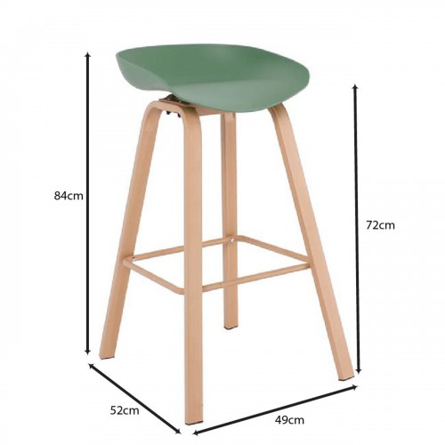 PENT Σκαμπό Bar, Μέταλλο Βαφή Φυσικό, PP Πράσινο 42x52x74cm/ΕΜ1531,3 Τραπεζαρία PENT Σκαμπό Bar, Μέταλλο Βαφή Φυσικό, PP Πράσινο 42x52x74cm/ΕΜ1531,3 Τραπεζαρία