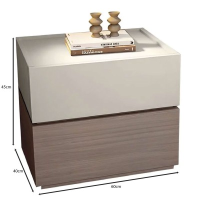 VANITY Κομοδίνο 2 Συρτάρια Αποχρώσεων Sonoma Oak & Cream, με Αποσπώμενα χρωματικά Μέρη 60x40x45cm/Ε7351,2 VANITY Κομοδίνο 2 Συρτάρια Αποχρώσεων Sonoma Oak & Cream, με Αποσπώμενα χρωματικά Μέρη 60x40x45cm/Ε7351,2