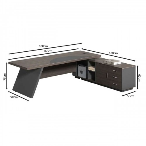 MASTER Γραφείο Δεξιά Γωνία, Απόχρωση Grey Walnut 180x90x75/180x50x62cm/ΕΟ925,R MASTER Γραφείο Δεξιά Γωνία, Απόχρωση Grey Walnut 180x90x75/180x50x62cm/ΕΟ925,R