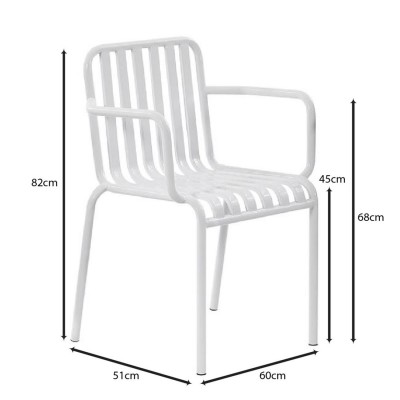 ΣΕΤ MODIAL Πολυθρόνα Μέταλλο Βαφή Άσπρο 60x51x82cm/Ε5490,1 ΣΕΤ MODIAL Πολυθρόνα Μέταλλο Βαφή Άσπρο 60x51x82cm/Ε5490,1
