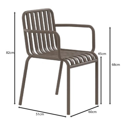 ΣΕΤ MODIAL Πολυθρόνα Μέταλλο Βαφή Cappuccino 60x51x82cm/Ε5490,2 ΣΕΤ MODIAL Πολυθρόνα Μέταλλο Βαφή Cappuccino 60x51x82cm/Ε5490,2