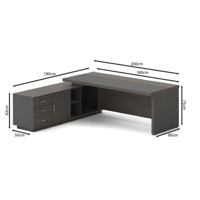VIP Γραφείο Αριστερή Γωνία, Απόχρωση Grey Walnut 180x90x75/180x50x62 cm/ΕΟ929,L VIP Γραφείο Αριστερή Γωνία, Απόχρωση Grey Walnut 180x90x75/180x50x62 cm/ΕΟ929,L