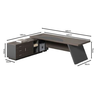 MASTER Γραφείο Αριστερή Γωνία, Απόχρωση Grey Walnut 180x90x75/180x50x62cm/ΕΟ925,L MASTER Γραφείο Αριστερή Γωνία, Απόχρωση Grey Walnut 180x90x75/180x50x62cm/ΕΟ925,L