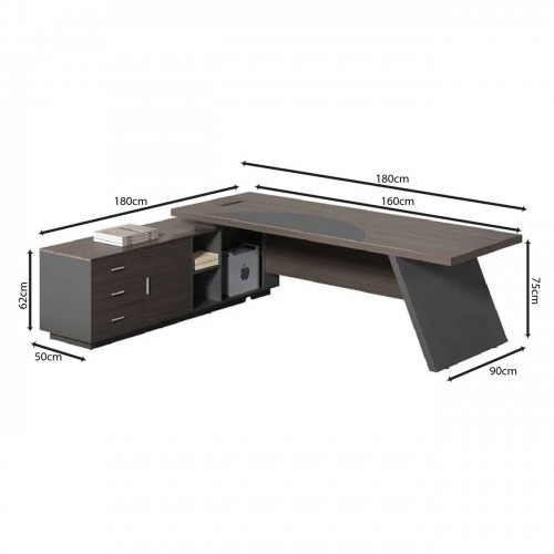 MASTER Γραφείο Αριστερή Γωνία, Απόχρωση Grey Walnut 180x90x75/180x50x62cm/ΕΟ925,L MASTER Γραφείο Αριστερή Γωνία, Απόχρωση Grey Walnut 180x90x75/180x50x62cm/ΕΟ925,L