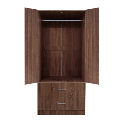 CLOSET Ντουλάπα Δίφυλλη, Ράφι, Θέσεις για Κρεμάστρες, 2 Συρτάρια, Απόχρωση Καρυδί 80x50x180cm/Ε8384,3 CLOSET Ντουλάπα Δίφυλλη, Ράφι, Θέσεις για Κρεμάστρες, 2 Συρτάρια, Απόχρωση Καρυδί 80x50x180cm/Ε8384,3