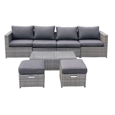BALI Set Μέταλλο - Wicker: Τραπέζι+ 2θ Καναπέ+ 2 Σκαμπό+ 2 καθίσματα, Απόχρωση Γκρι Table:100x50x30cm Set 6 Seats/Ε6625,1 BALI Set Μέταλλο - Wicker: Τραπέζι+ 2θ Καναπέ+ 2 Σκαμπό+ 2 καθίσματα, Απόχρωση Γκρι Table:100x50x30cm Set 6 Seats/Ε6625,1