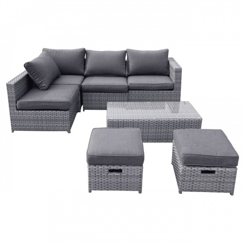 BALI Set Μέταλλο - Wicker: Τραπέζι+ 2θ Καναπέ+ 2 Σκαμπό+ 2 καθίσματα, Απόχρωση Γκρι Table:100x50x30cm Set 6 Seats/Ε6625,1 BALI Set Μέταλλο - Wicker: Τραπέζι+ 2θ Καναπέ+ 2 Σκαμπό+ 2 καθίσματα, Απόχρωση Γκρι Table:100x50x30cm Set 6 Seats/Ε6625,1
