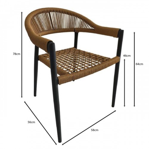 MADISON Πολυθρόνα Βεράντας- Κήπου, ALU Ανθρακί, Rope Wicker Φυσικό, Στοιβαζόμενη 58x56x78cm/Ε6724,1 Εξωτερικού Χώρου MADISON Πολυθρόνα Βεράντας- Κήπου, ALU Ανθρακί, Rope Wicker Φυσικό, Στοιβαζόμενη 58x56x78cm/Ε6724,1 Εξωτερικού Χώρου