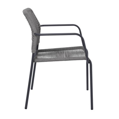 LUIGI Πολυθρόνα Βεράντας-Κήπου Μέταλλο Βαφή Ανθρακί, Rope Wicker Γκρι, Στοιβαζόμενη 52x61x79cm/Ε6723,2 LUIGI Πολυθρόνα Βεράντας-Κήπου Μέταλλο Βαφή Ανθρακί, Rope Wicker Γκρι, Στοιβαζόμενη 52x61x79cm/Ε6723,2