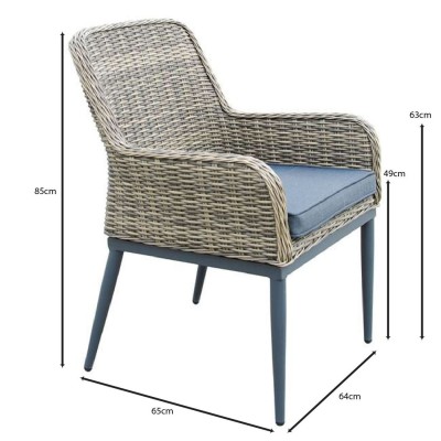 HAVANA Πολυθρόνα Τραπεζαρίας Κήπου-Βεράντας, ALU - Wicker Grey Brown, Μαξιλάρι Ανθρακί 64x65x85cm/Ε652 HAVANA Πολυθρόνα Τραπεζαρίας Κήπου-Βεράντας, ALU - Wicker Grey Brown, Μαξιλάρι Ανθρακί 64x65x85cm/Ε652