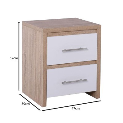 KENNEL Κομοδίνο 2 Συρτάρια, Απόχρωση Sonoma Άσπρο 47x39x57cm/Ε765,1 KENNEL Κομοδίνο 2 Συρτάρια, Απόχρωση Sonoma Άσπρο 47x39x57cm/Ε765,1