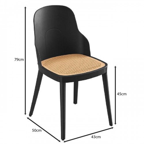 MELINA Καρέκλα PP Μαύρο, PP Rattan Μπεζ 45x50x79cm/Ε3861,1 Εξωτερικού Χώρου MELINA Καρέκλα PP Μαύρο, PP Rattan Μπεζ 45x50x79cm/Ε3861,1 Εξωτερικού Χώρου