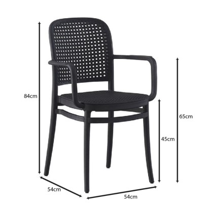 FLORENCE Πολυθρόνα PP Μαύρο, PP Rattan Μαύρο, Στοιβαζόμενη 54x54x84cm/Ε387,30 Εξωτερικού Χώρου FLORENCE Πολυθρόνα PP Μαύρο, PP Rattan Μαύρο, Στοιβαζόμενη 54x54x84cm/Ε387,30 Εξωτερικού Χώρου