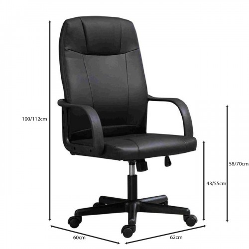 BF1010 Πολυθρόνα Γραφείου Διευθυντή Pvc Μαύρο 61x52x102/114cm/ΕΟ560 Έπιπλα Γραφείου