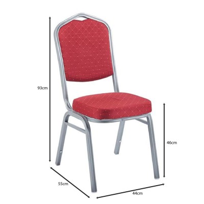 HILTON Καρέκλα Μέταλλο Βαφή Silver, Ύφασμα Κόκκινο 44x55x93cm/ΕΜ513,35 HILTON Καρέκλα Μέταλλο Βαφή Silver, Ύφασμα Κόκκινο 44x55x93cm/ΕΜ513,35