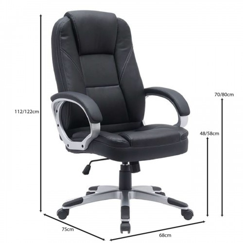 BF6950W Πολυθρόνα Γραφείου Διευθυντή, Pu Μαύρο 65x70x110/120cm/ΕΟ278,1W Έπιπλα Γραφείου