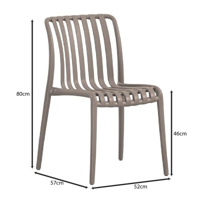MODA-H Καρέκλα Στοιβαζόμενη, PP - UV Protection, Απόχρωση Mocha 52x57x80cm/Ε3801,3Η MODA-H Καρέκλα Στοιβαζόμενη, PP - UV Protection, Απόχρωση Mocha 52x57x80cm/Ε3801,3Η