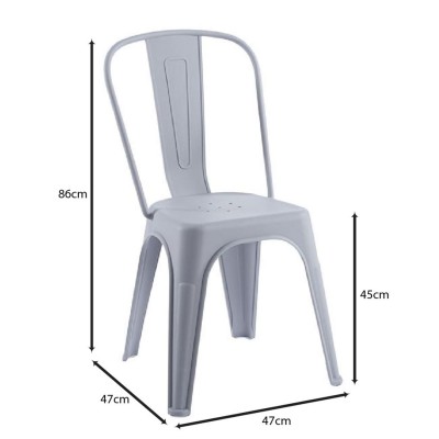 RELIX PP Καρέκλα Στοιβαζόμενη, PP Απόχρωση Γκρι 47x47x86cm/Ε51910,4 RELIX PP Καρέκλα Στοιβαζόμενη, PP Απόχρωση Γκρι 47x47x86cm/Ε51910,4