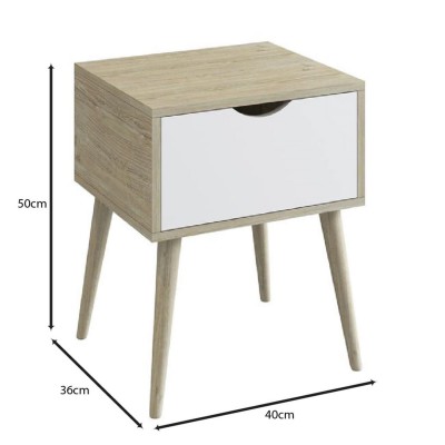 ALIDA Κομοδίνο Απόχρωση Sonoma - Άσπρο 40x36x50cm/Ε7340,21 ALIDA Κομοδίνο Απόχρωση Sonoma - Άσπρο 40x36x50cm/Ε7340,21