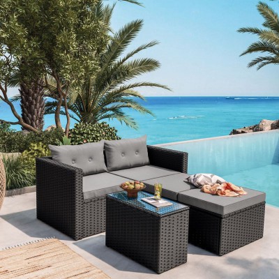 JAKARTA Set Σαλόνι Κήπου K/D, Πολυμορφικό 5τ, Μέταλλο-Wicker Μαύρο, Μαξιλάρια Γκρι 2 Πολυθρ+2 Σκαμπό+1 Τραπεζάκι/Ε6624,1 Εξωτερικού Χώρου JAKARTA Set Σαλόνι Κήπου K/D, Πολυμορφικό 5τ, Μέταλλο-Wicker Μαύρο, Μαξιλάρια Γκρι 2 Πολυθρ+2 Σκαμπό+1 Τραπεζάκι/Ε6624,1 Εξωτερικού Χώρου