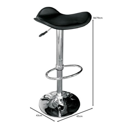 ΣΕΤ SADDLE Σκαμπό BAR, Βάση Χρώμιο, Pvc Μαύρο, Ρύθμιση Ύψους, Περιστρεφόμενο 45x43x58/64-79/85cm/ΕΜ100,7 ΣΕΤ SADDLE Σκαμπό BAR, Βάση Χρώμιο, Pvc Μαύρο, Ρύθμιση Ύψους, Περιστρεφόμενο 45x43x58/64-79/85cm/ΕΜ100,7
