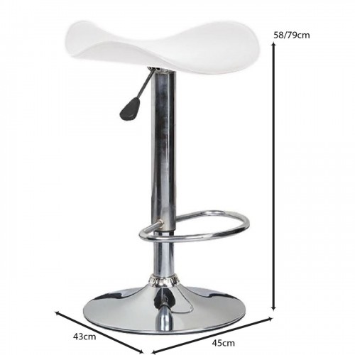 SADDLE Σκαμπό BAR, Βάση Χρώμιο, Pvc Άσπρο, Ρύθμιση Ύψους, Περιστρεφόμενο 45x43x58/64-79/85cm/ΕΜ100,5 Τραπεζαρία SADDLE Σκαμπό BAR, Βάση Χρώμιο, Pvc Άσπρο, Ρύθμιση Ύψους, Περιστρεφόμενο 45x43x58/64-79/85cm/ΕΜ100,5 Τραπεζαρία