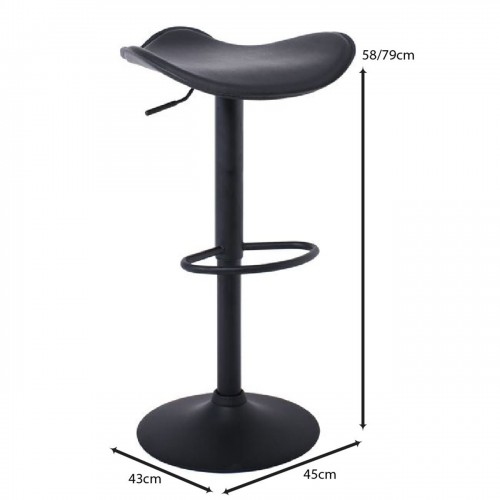 SADDLE Σκαμπό BAR, Μέταλλο Βαφή Μαύρο, Pvc Μαύρο, Ρύθμιση Ύψους, Περιστρεφόμενο 45x43x58/64-79/85cm/ΕΜ100,7Μ Τραπεζαρία SADDLE Σκαμπό BAR, Μέταλλο Βαφή Μαύρο, Pvc Μαύρο, Ρύθμιση Ύψους, Περιστρεφόμενο 45x43x58/64-79/85cm/ΕΜ100,7Μ Τραπεζαρία