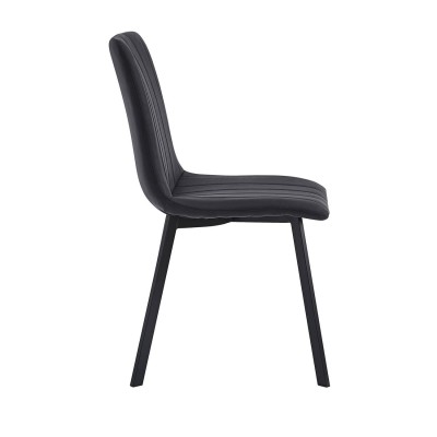 ΣΕΤ BETTY Καρέκλα Μέταλλο Βαφή Μαύρο, Ύφασμα Suede Μαύρο 45x60x87cm/ΕΜ791,4