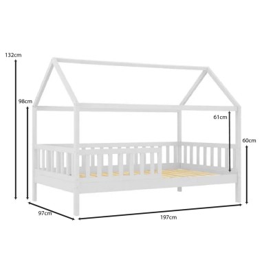 DREAM Montessori Παιδικό Κρεβάτι, για Στρώμα 90x190cm, Ξύλο Πεύκου Απόχρωση Άσπρο 97x197x129cm/ΕΚ701,1 Υπνοδωμάτιο DREAM Montessori Παιδικό Κρεβάτι, για Στρώμα 90x190cm, Ξύλο Πεύκου Απόχρωση Άσπρο 97x197x129cm/ΕΚ701,1 Υπνοδωμάτιο