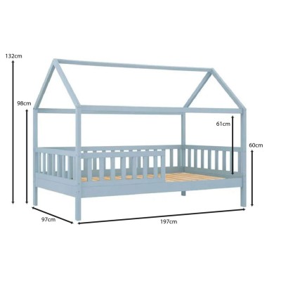 DREAM Montessori Παιδικό Κρεβάτι, για Στρώμα 90x190cm, Ξύλο Πεύκου Απόχρωση Γαλάζιο 97x197x129cm/ΕΚ701,3 Υπνοδωμάτιο DREAM Montessori Παιδικό Κρεβάτι, για Στρώμα 90x190cm, Ξύλο Πεύκου Απόχρωση Γαλάζιο 97x197x129cm/ΕΚ701,3 Υπνοδωμάτιο