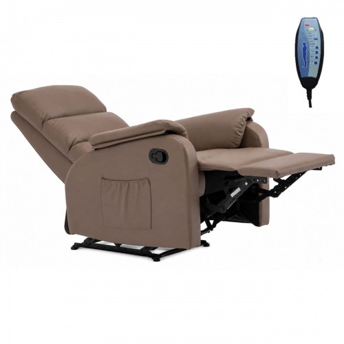 COMFORT Massage Πολυθρόνα Relax, Σαλονιού - Καθιστικού, PU Cappuccino 74x90x98cm/Ε9733,4 Σαλόνι