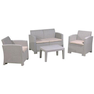 SAVANNA Set Σαλόνι Κήπου Βεράντας K/D, PP-UV Sand Grey Μαξιλάρια Μπεζ Table+Sofa 2Seater+2 Armchairs/Ε352,1 SAVANNA Set Σαλόνι Κήπου Βεράντας K/D, PP-UV Sand Grey Μαξιλάρια Μπεζ Table+Sofa 2Seater+2 Armchairs/Ε352,1